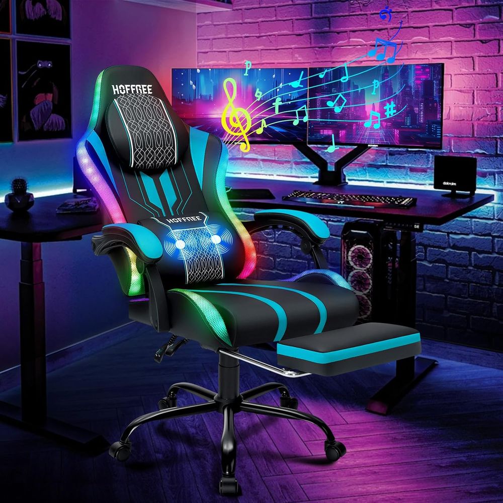 Gaming Chair with LED Lights S - đánh giá và giá Massage
