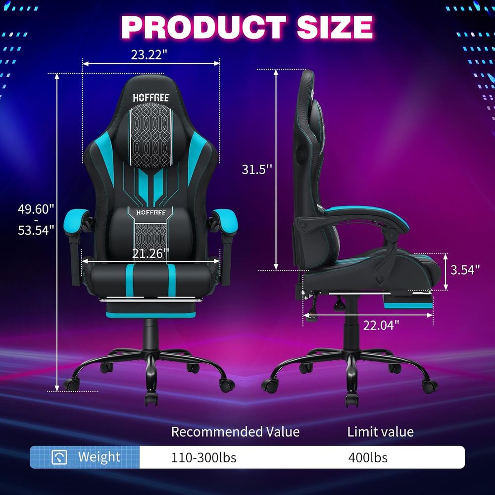 Gaming Chair with LED Lights S - đánh giá và giá Massage
