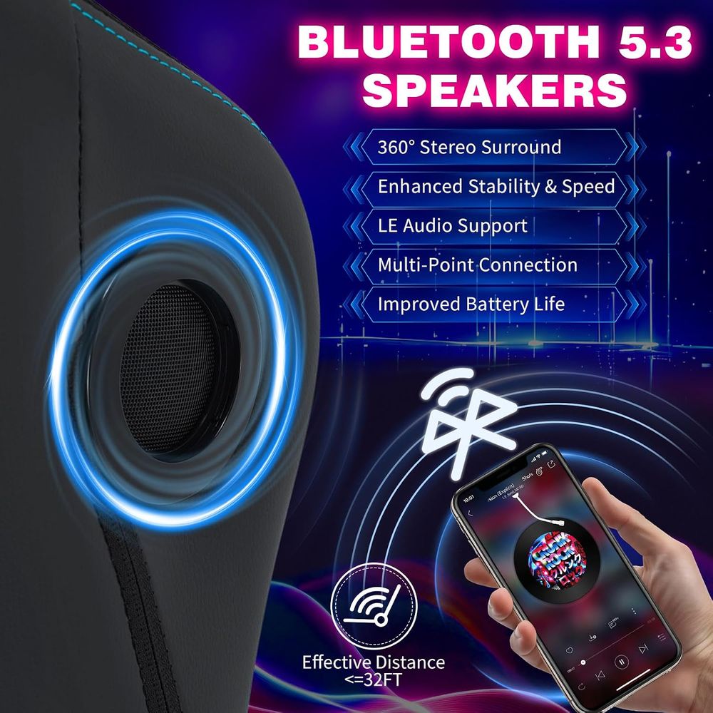 Gaming Chair with LED Lights S - đánh giá và giá Massage
