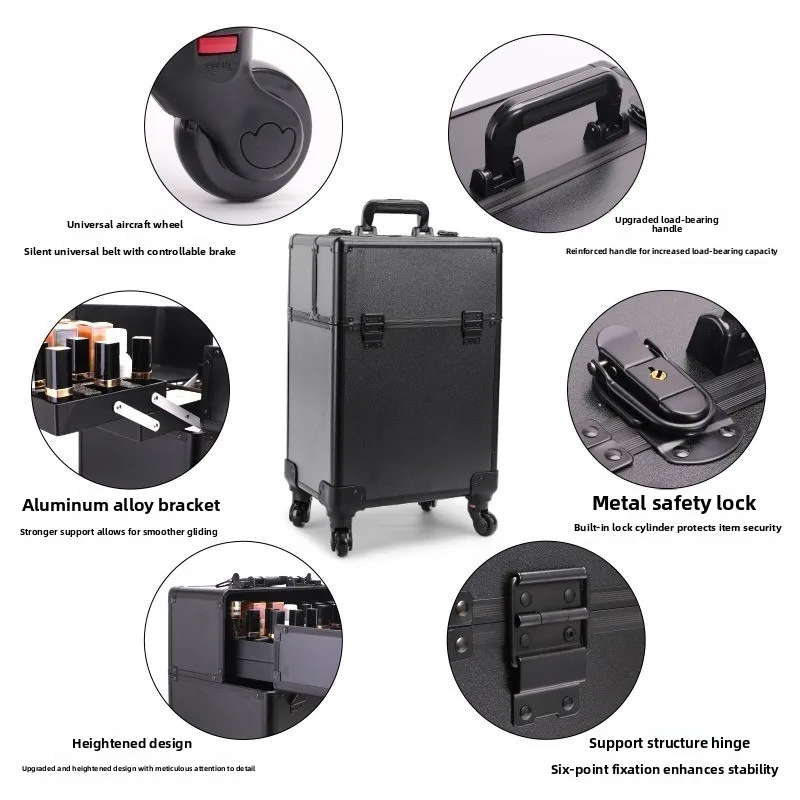 Rolling Cosmetic Luggage Organ - đánh giá và giá Nail Art