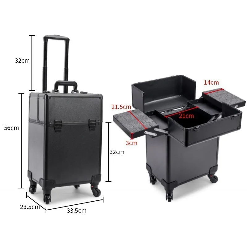Rolling Cosmetic Luggage Organ - đánh giá và giá Nail Art