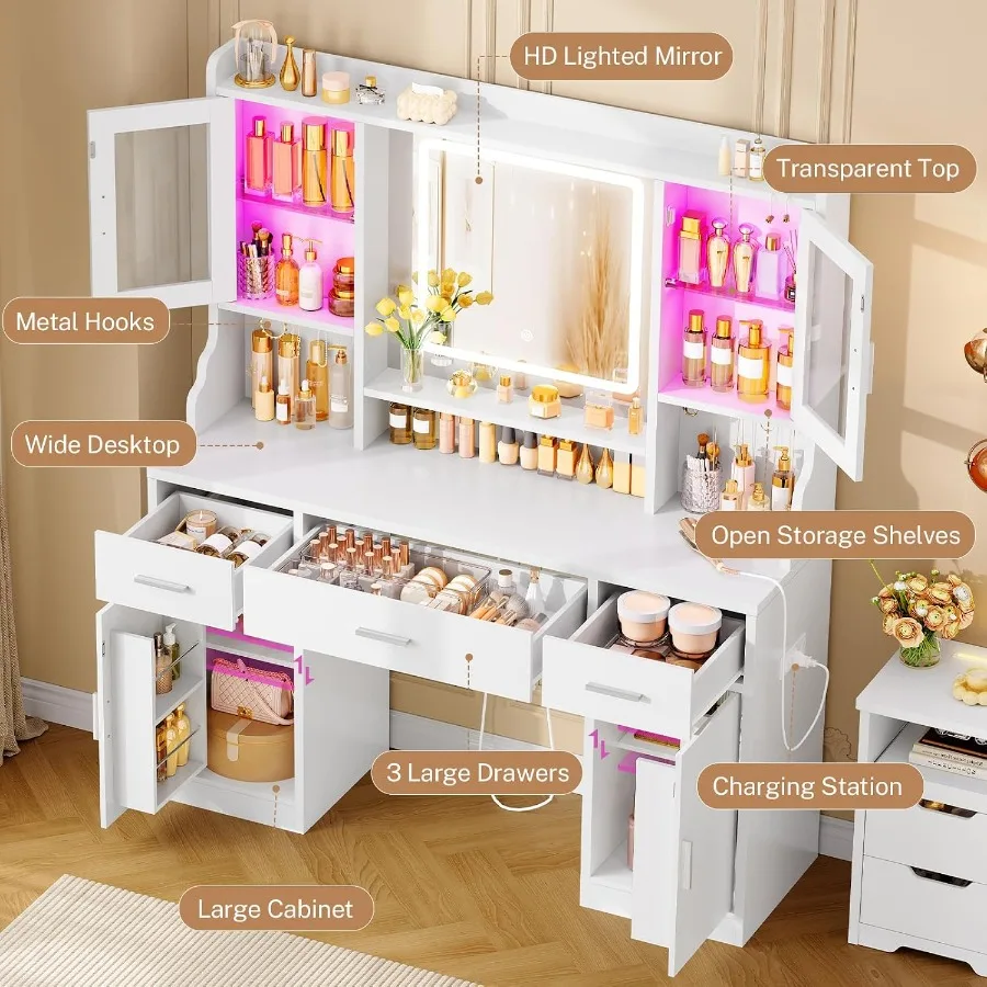 Makeup vanity desk with mirror - đánh giá và giá Makeup